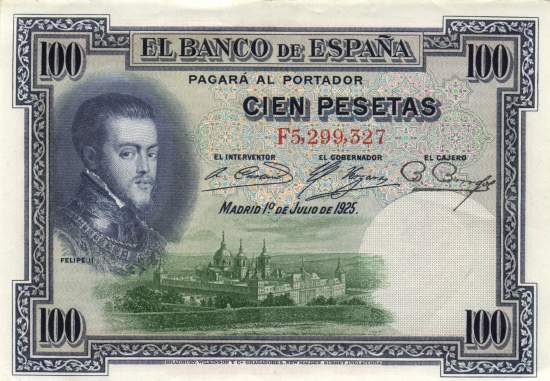 100 Pesetas 1.7.1925